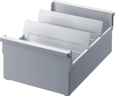 Produktbild von Karteitrog A5 quer 1200 Karten lichtgrau Packung mit 5 Stück