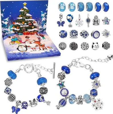 Immagine prodotto di Calendario dell'Avvento con gioielli - 24 sorprese - Regalo per bambine dai 6 ai 13 anni