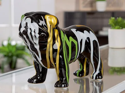 Produktbild von Gilde Figur, Bulldogge, Scuro, Keramik, schwarz, VE 2 Höhe: 16.00 cm Breite: 22.00 cm Tiefe: 10.00cm 33218