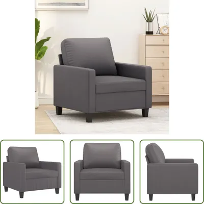 Obrázok produktu pre The Living Store kreslo šedé 60 cm Imitácia kože