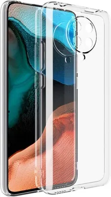 A clear protective phone case is shown on a white background.