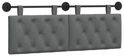 Image de Tête de lit suspendue vidaXL en tissu gris foncé