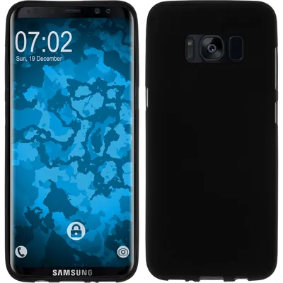Produktbild von PhoneNatic Case kompatibel mit Samsung Galaxy S8 - schwarz Silikon Hülle matt + flexible Folie