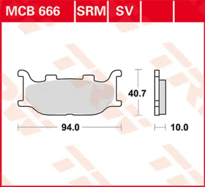 Obrázek produktu pro Sada brzdových destiček, kotoučová brzda TRW MCB666