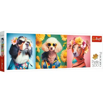 Produktbild von TREFL Panoramapuzzle Dog Fashion Week 500 Teile