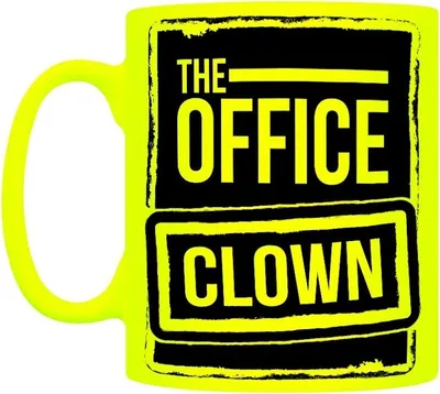 Obrázok produktu pre Grindstore - Hrnček na kávu "The Office Clown" GR2606 (jedna veľkosť) (neónová žltá/čierna)