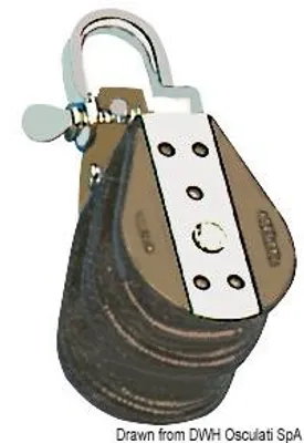Zdjęcie produktu dla Blok łożyska kulkowego 2 rolki z szeklą 6x22mm Osculati 55.030.06