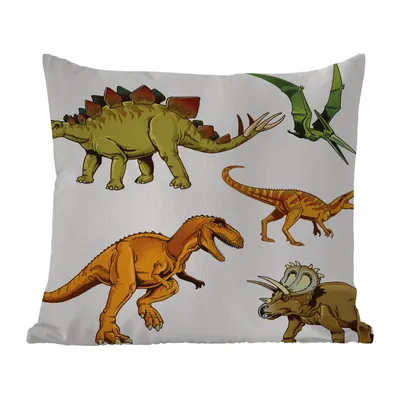 Produktbild von MuchoWow® Outdoor Kissen - Dinosaurier - Zeichnung - Jungen - Kinder - 50x50 cm - Wetterfest - Lounge Kissen - Komfortabel - Kissen mit Bild