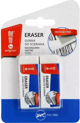 Produktbild von MemoBe office weißer Radiergummi 2 Stück Blister