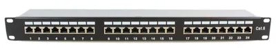 Zdjęcie produktu dla Microconnect PP-007, RJ-45, Cat6, Montaż półkowy, 1U, Czarny, 100 g