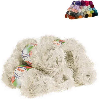 Produktbild von Fransen-Strickgarn Yumos 5 Knäuel je 150m/100g Strickgarn Wolle Strickwolle