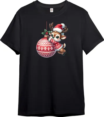Produktbild von PAULGOS Kinder T-Shirt, Rentier mit Weihnachtskugel
