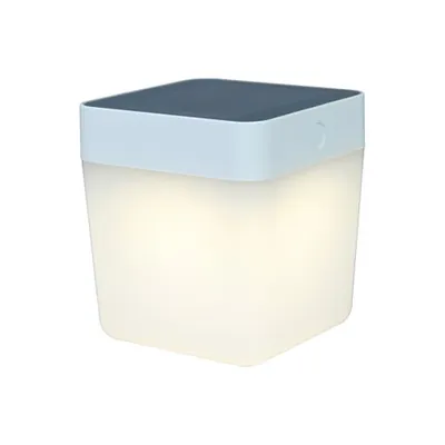Obrázok produktu pre Lutec LED solárna stolová lampa Table Cube White IP44 1W 100lm teplá biela 3000K 3-stupňová stmievateľná