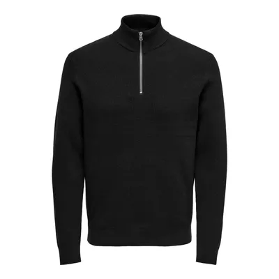 Produktbild von ONLY & SONS Feiner Strickpullover mit Reißverschluss Rundkragen Größe: M