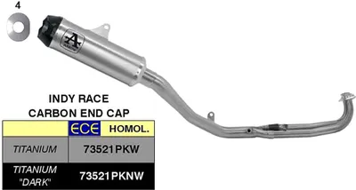 Immagine prodotto di Marmitta completa ARROW con terminale indy race in titanio per Yamaha Tmax 560