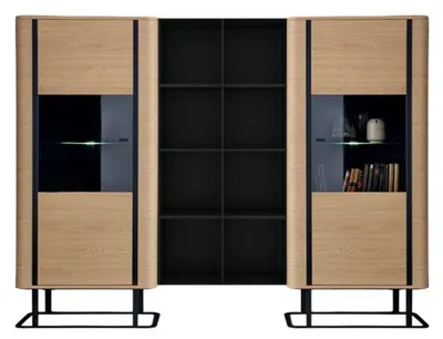 Produktbild von Wohnwand Designer Möbel Set 3 tlg s Einrichtung 2x Vitrine