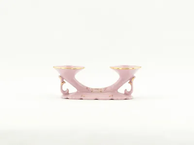 Obrázok produktu pre Svietnik 4 cm, Felicie, ružový porcelán, kvety, Leander