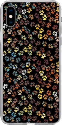 Produktbild von MuchoWow® Handyhülle Schutzhülle Hülle für Telefoonhoesje iPhone Xs Muster - Hunde - Pfoten - Jungen - Mädchen - Kinder - Kinder Silikon Softcase Handy Hülle - Handytasche