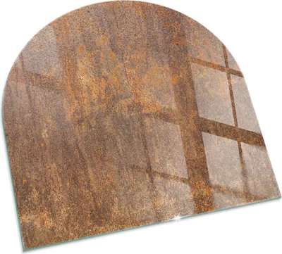 Produktbild von Rostige Textur auf Metall – Glasbodenplatte für – Kaminofen – Kaminplatte Glas – Schutzglas – Funkenschutzplatte –Glasbodenplatte Feuerfeste – Hitzeschutzplatte – Bodenschutz aus Glas – 100x100 cm