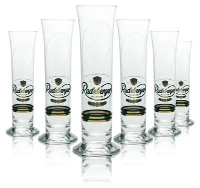 Produktbild von 6x Radeberger Bier Glas 0,25l Pokal Logo Szene Gläser Tulpe Pilsener Gastro Bar