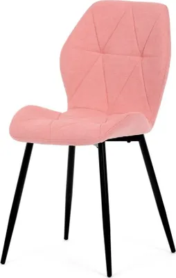 Produktbild von Moderner Esszimmerstuhl Autronic Esszimmerstuhl, rosa Stoff, schwarze Metallbeine (CT-285 PINK2)