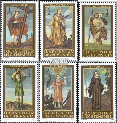 Produktbild von Briefmarken Liechtenstein 2004 Mi 1341-1346 (kompl.Ausg.) gestempelt Nothelfer