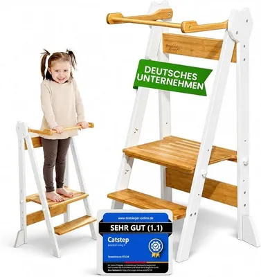 Imagen del producto de Silecomplaza: Torre de aprendizaje Montessori de bambú, plegable, escalón, taburete para niños