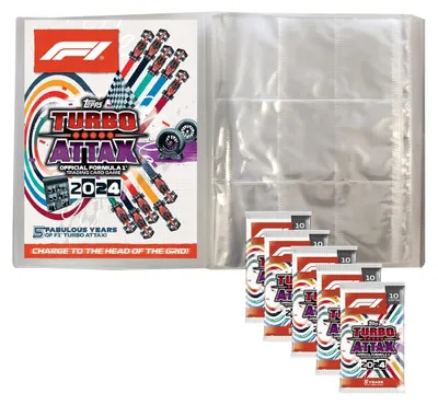 Produktbild von Topps - Turbo Attax Formel 1 2024 - 1 Leere Sammelmappe + 5 Booster