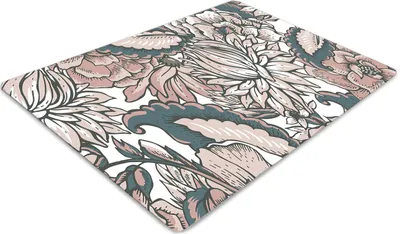 Obrázek produktu pro Chránič podlahy - Ochranná podložka pod židli - Podložka pod podlahu - 100x70 cm - Růžové květy