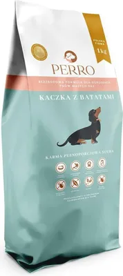 Zdjęcie produktu dla PERRO Karma sucha dla psa Kaczka z batatami dla psów małych ras 1KG