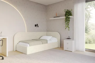 Produktbild von ALTDECOR Jugendbett mit Bettkasten JAXY - 90x200 - Beige - Quelle 02 - Links angeordnet - Einzelbett mit Stauraum - Polsterbett Kinderbett