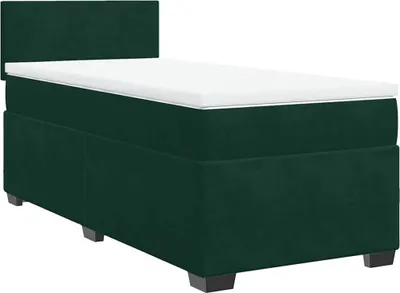 Produktbild von vidaXL Boxspringbett mit Matratze Dunkelgrün 80x200 cm Samt
