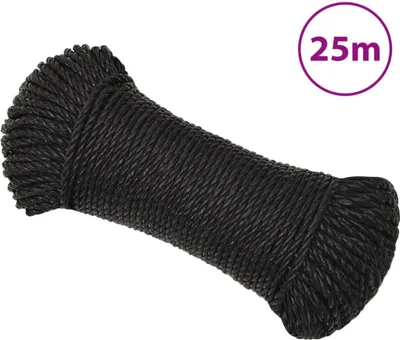Produktbild von The Living Store Arbeitsseil Schwarz 3 mm 25 m Polypropylen