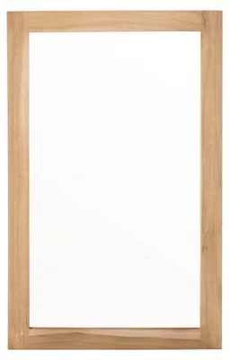 Produktbild von Massiver Teakholz Spiegel, 80x50x5 cm, feuchtigkeitsbeständig, für Badezimmer