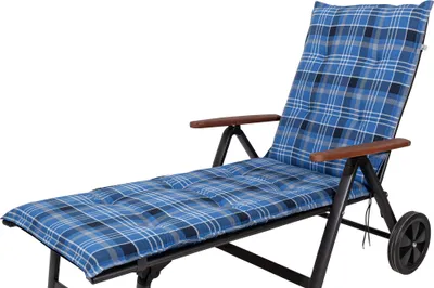 Produktbild von Auflage Rollliege Milano 2394 blau-grau kariert 190x60x6 cm KETTtex