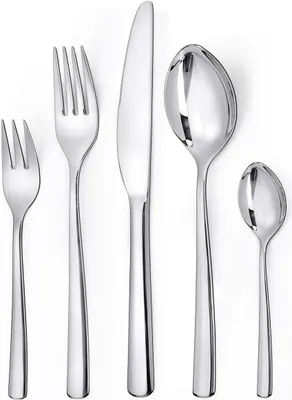 Produktbild von Besteck Set 6 Personen, 30 teilig Edelstahl Besteckset, Essbesteck Set mit Messer Gabel Löffel, Hochwertiges Edelstahlbesteck, Spülmaschinenfest.