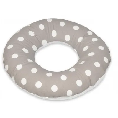 Image de Coussin rond postnatal à pois gris