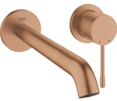 Productafbeelding van GROHE Essence, nieuwe wastafelmengkraan met twee aansluitingen en lange uitloop