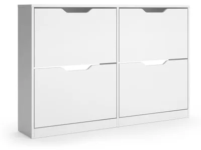 Image de Benne à chaussures Vicco Luca Blanc 116x77cm avec 2 x 2 compartiments basculants, Model 61411