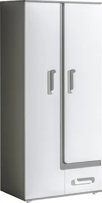 Produktbild von Furniture24 Kleiderschrank Apetito AP1 Schrank 2 Türiger Drehtürenschrank mit 1 Kleiderstange 1 Schublade Jugendzimmer Kinderzimmer