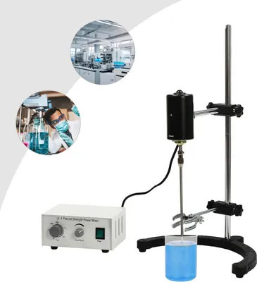 Image de Agitateur de laboratoire électrique - Agitateur suspendu - Puissance 100 W - 0 à 3 000 tr/min - Minuterie 0 à 120 min - Prise UE 220 V - Noir