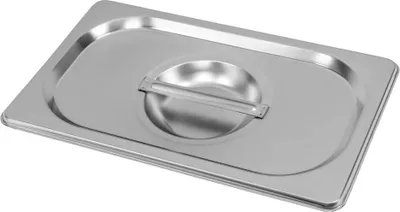 Zdjęcie produktu dla Pokrywka do pojemników GN ze stali nierdzewnej Mega-M, odpowiednia do pojemników GN 1/4, 265x162 mm
