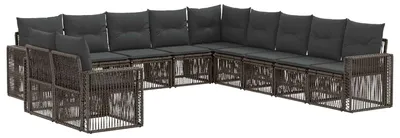 Produktbild von Gartensofa-set 11 stk. Grau und Dunkelgrau Poly-Rattan