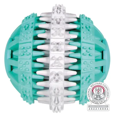 Produktbild von TRIXIE Denta Fun Ball 3 – teilig, Minzgeschmack, Naturgummi, Ø 6 cm