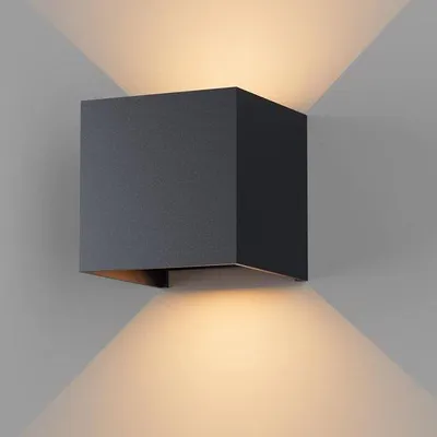 Obrázek produktu pro LED nástěnná svítidla pro vnitřní i venkovní použití, 9 W, IP65, antracitová, vodotěsná, 3000 K (teplá bílá), energetická třída F