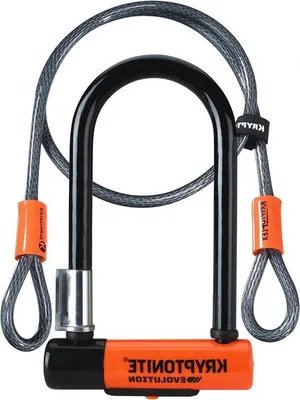 Produktbild von Famanu Mini U-Lock Diebstahlschutz - Orange mit schwarzem Kabel