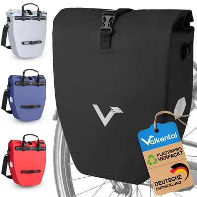 Produktbild von Valkental® Fahrradtasche für Gepäckträger, wasserdichte Gepäckträgertasche - ValkBasic 20L schwarz