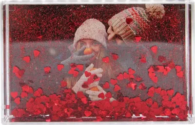 Productafbeelding van Famanu fotolijst met glitterversiering - rood - 10,2 x 15,2 cm