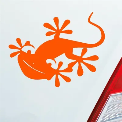Produktbild von Auto Aufkleber Salamander Gecko Echse Agame Süß Tuning 13x10 cm Orange Sticker Heckscheibenaufkleber