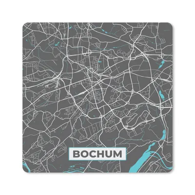Produktbild von MuchoWow® Mauspad Mousepad Deutschland - Blau - Bochum - Stadtplan - Karte 30x30 cm - Mousepads - Maus Mat - Pad - Mausunterlage - Gaming